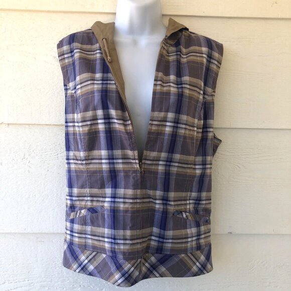 NWT! Christopher & Banks Size L Reversible Hooded Zip Front Vest - Picture 13 of 16